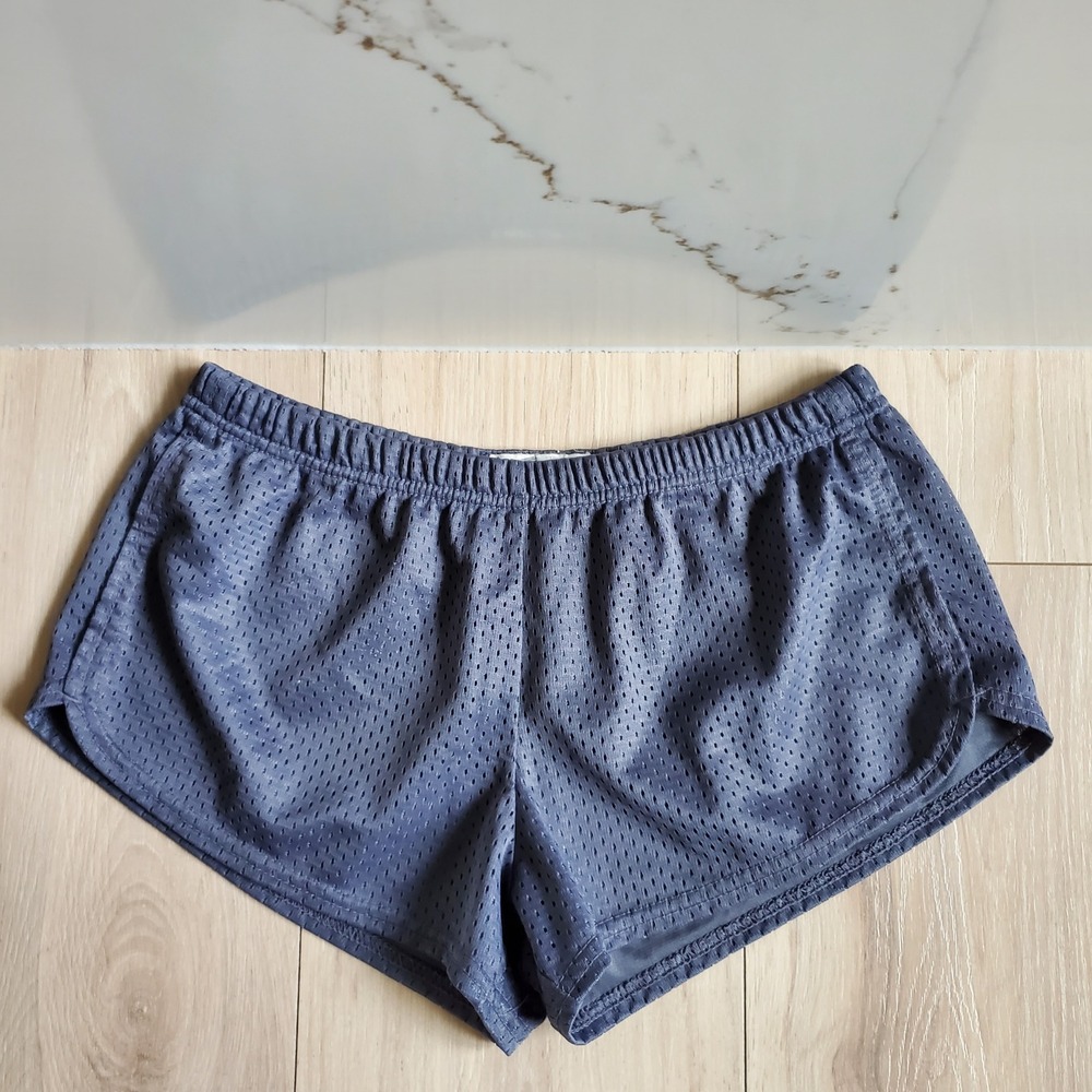 Soffe Mesh Shorts Womens S Black Low Rise Elastic Waist Cheer Running Gym Y2K